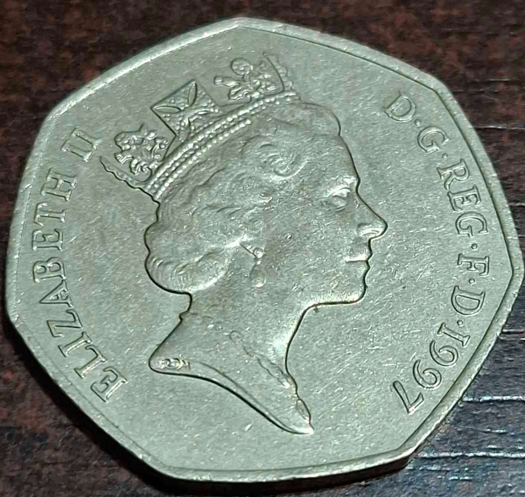 1997 United Kingdom 50 pence coin