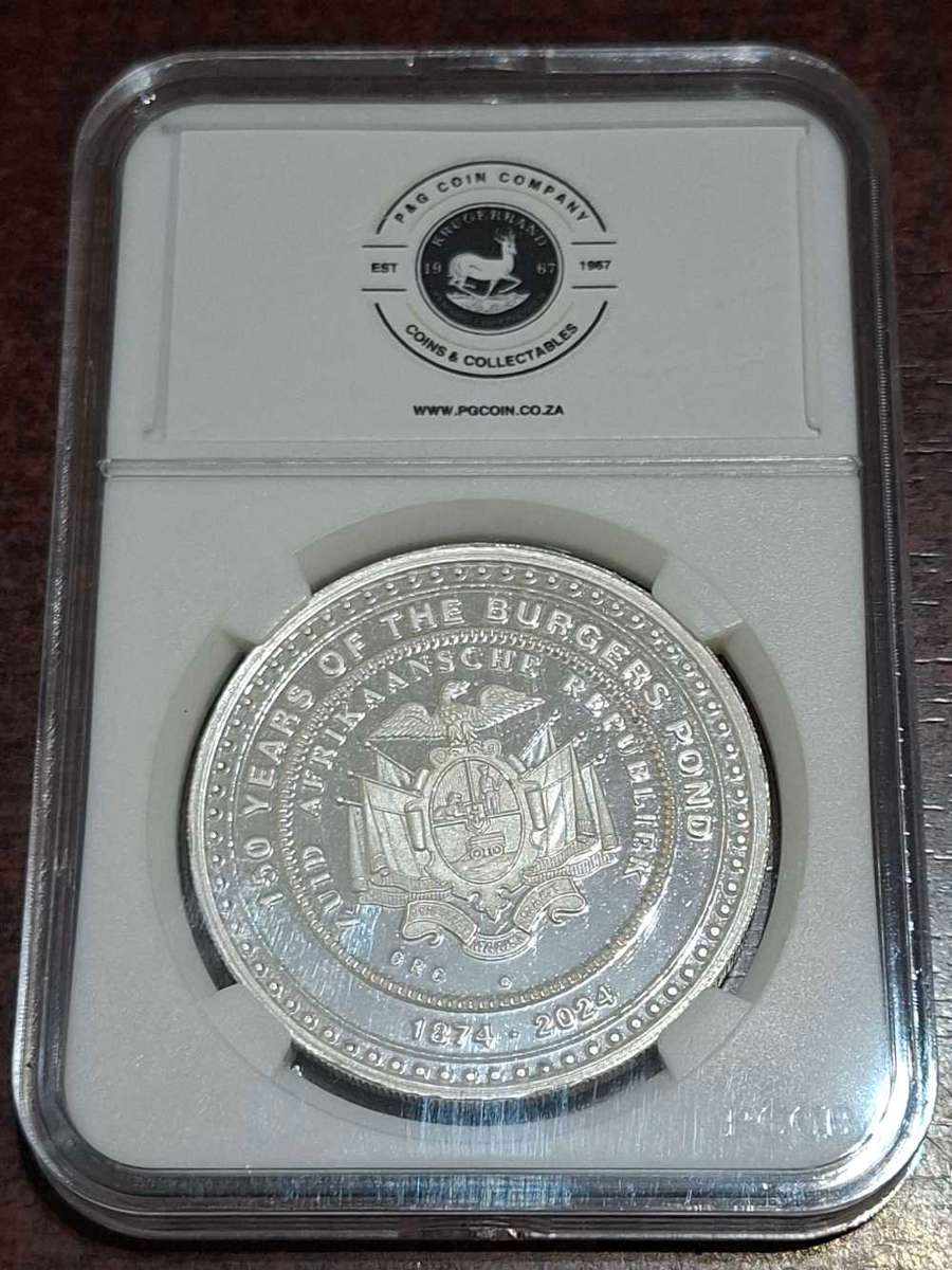 Commemorative silver coin marking the 150th anniversary of Burgers Pond