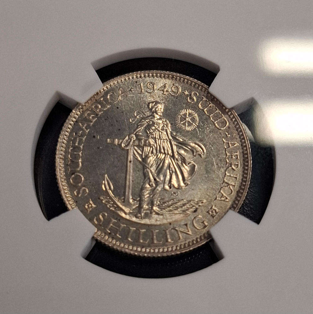 1949 1 Shilling silver coin