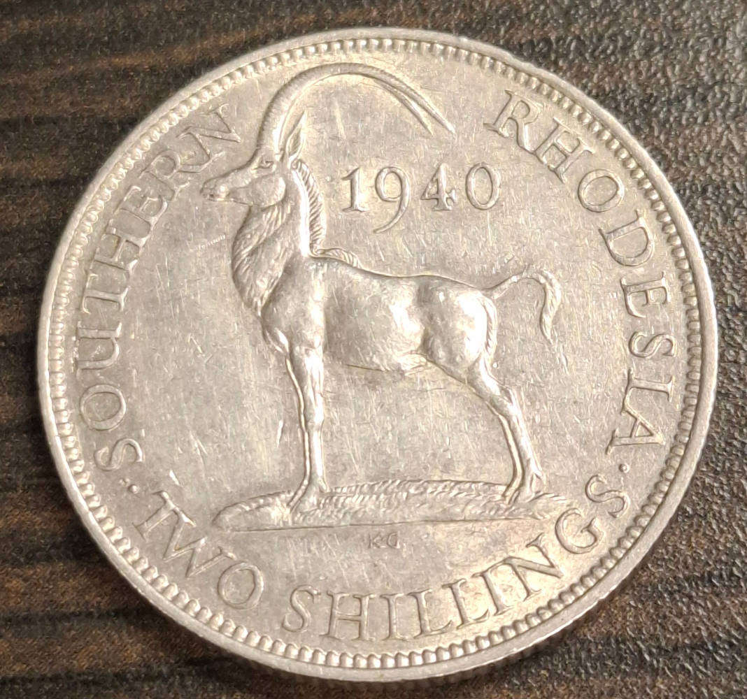 1940 Southern Rhodesia 2 Shilling