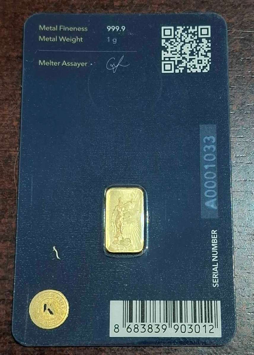 1g Kinesis Themis 24k GOLD Bar