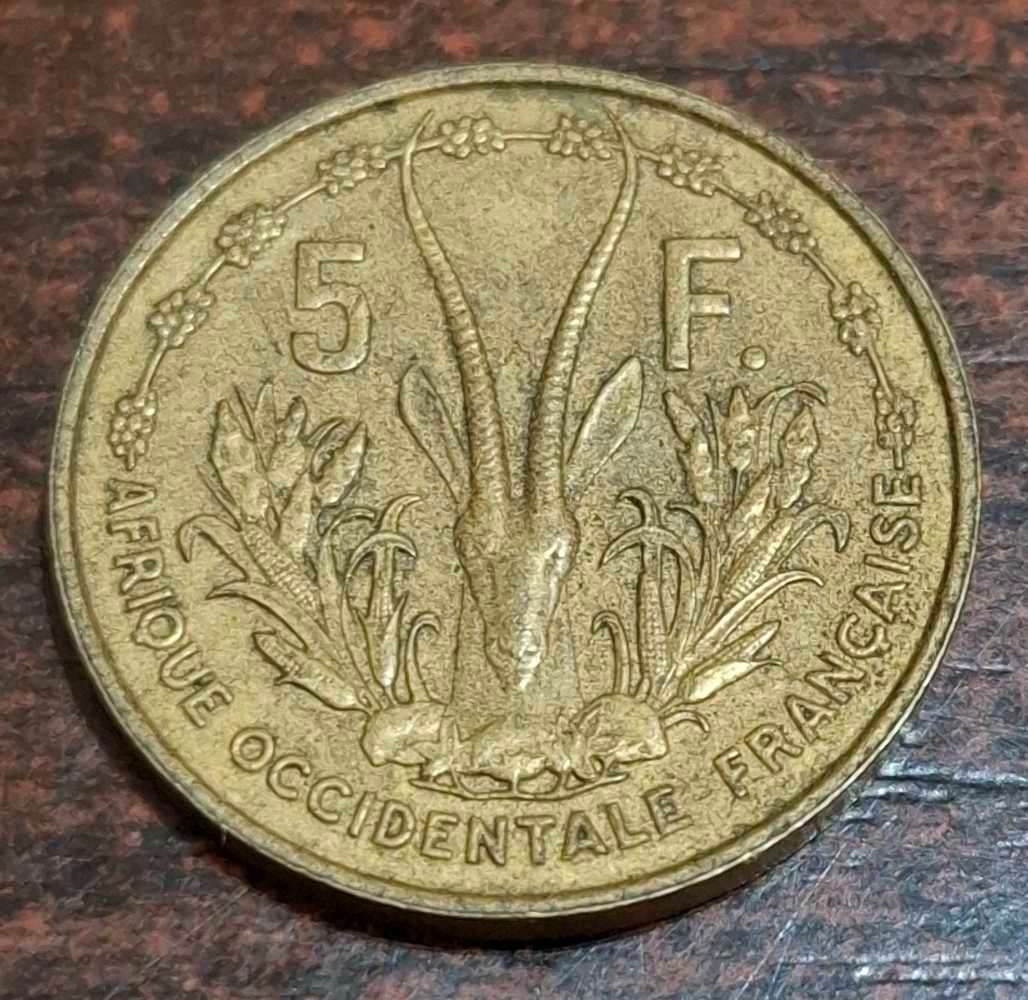 1956 5 Francs coin from French West Africa