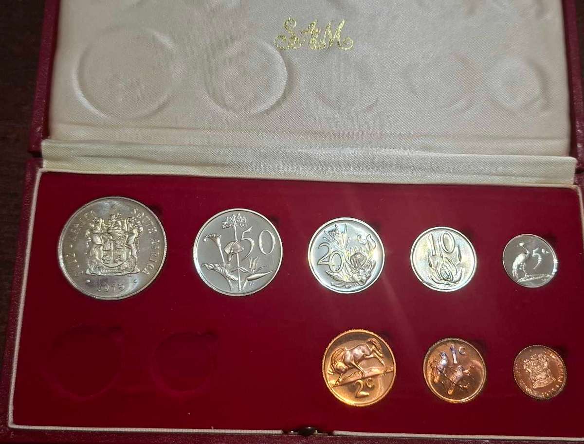 1975 RSA Proof Set in Original Red SA Mint Box No Gold