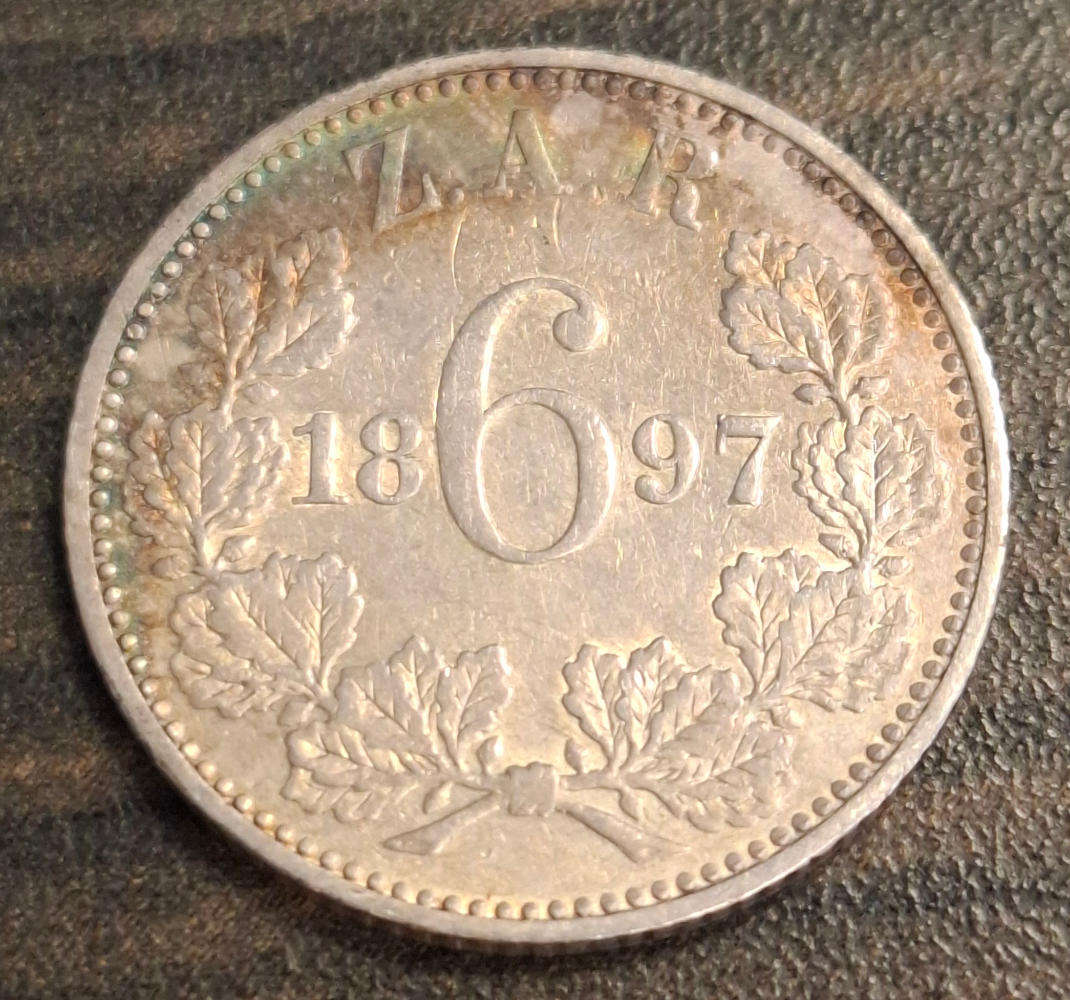 1897 South Africa Silver 6d (Sixpence)