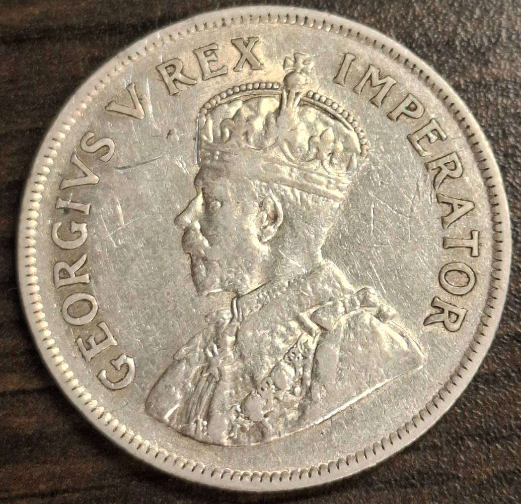 1930 South Africa 2 1/2 Shillings (half-crown) silver coin