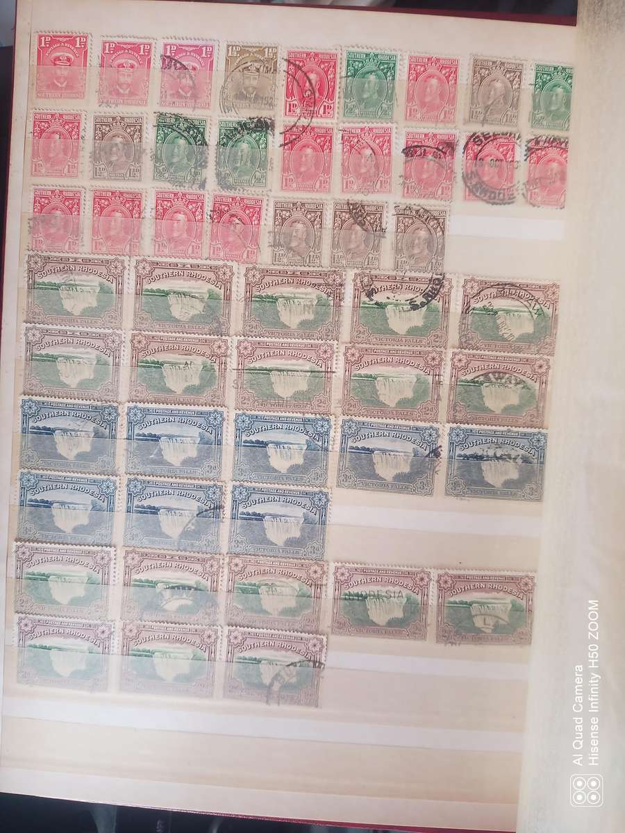 Rhodesia, Nyasaland & Zimbabwe in 2 x 8 pages stock books