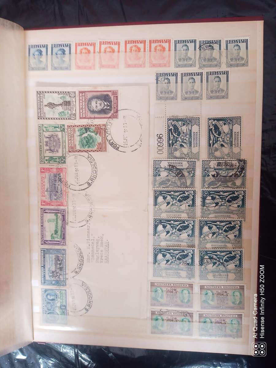 Rhodesia, Nyasaland & Zimbabwe in 2 x 8 pages stock books