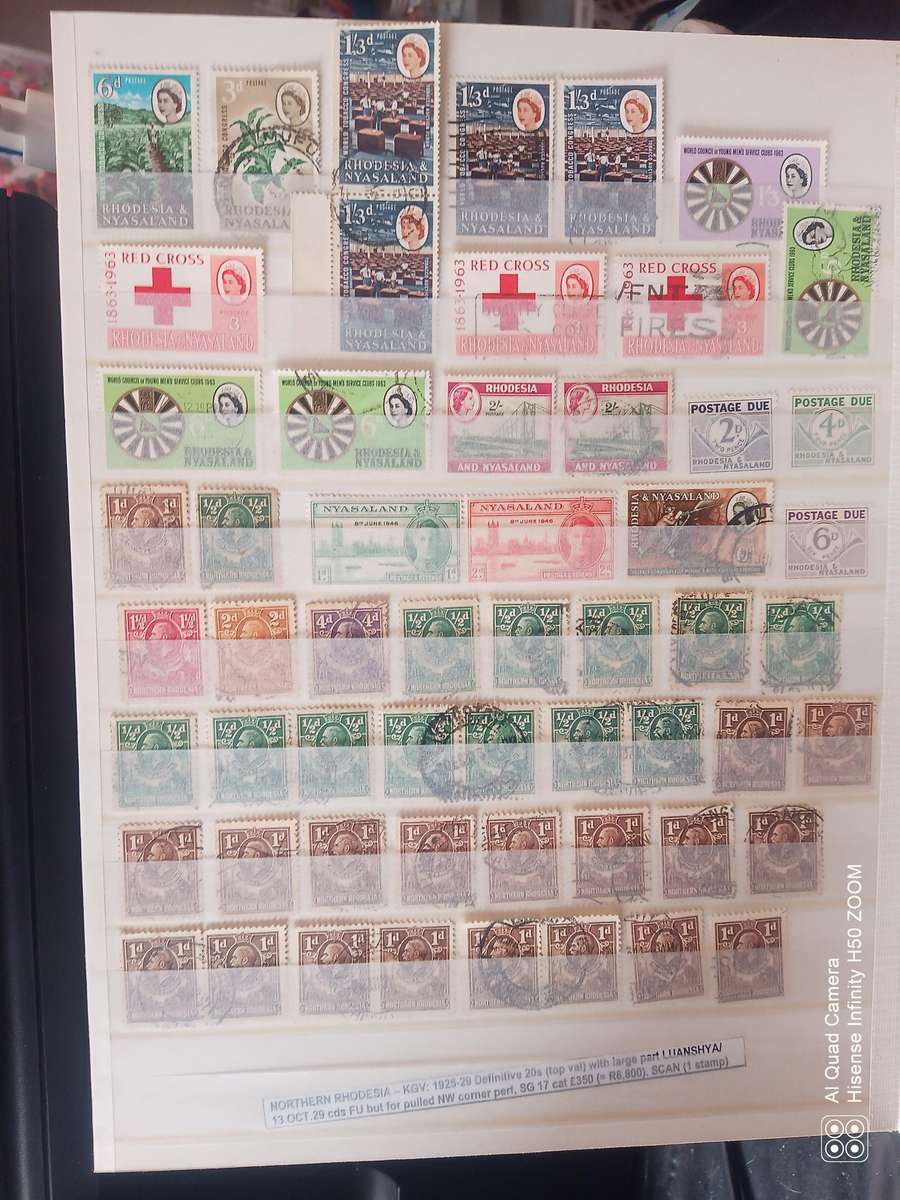 Rhodesia, Nyasaland & Zimbabwe in 2 x 8 pages stock books