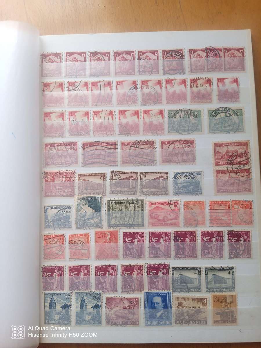 Deutsches Reich - 8 page stock book and exstras not in stock book.