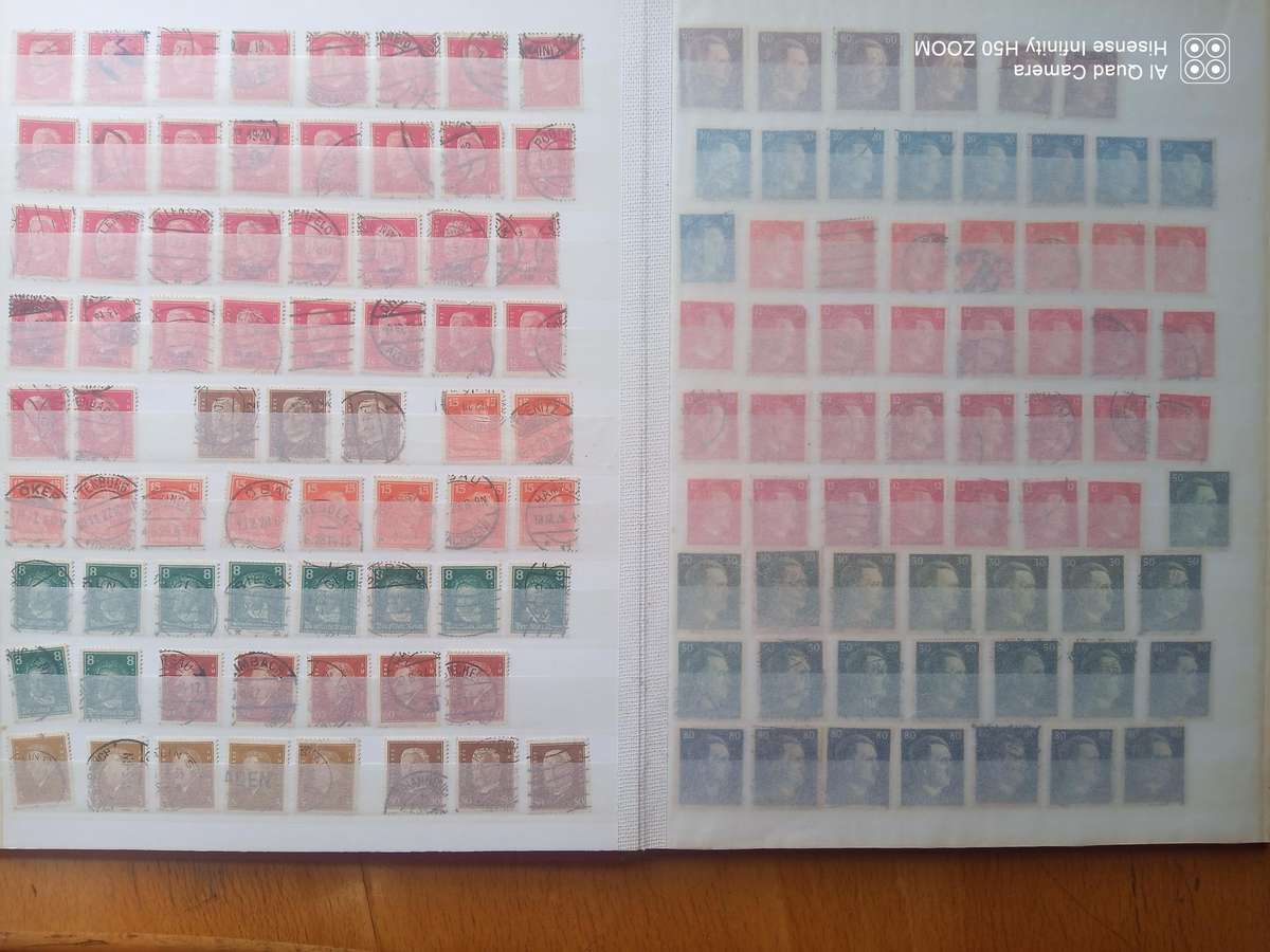 Deutsches Reich - 8 page stock book and exstras not in stock book.