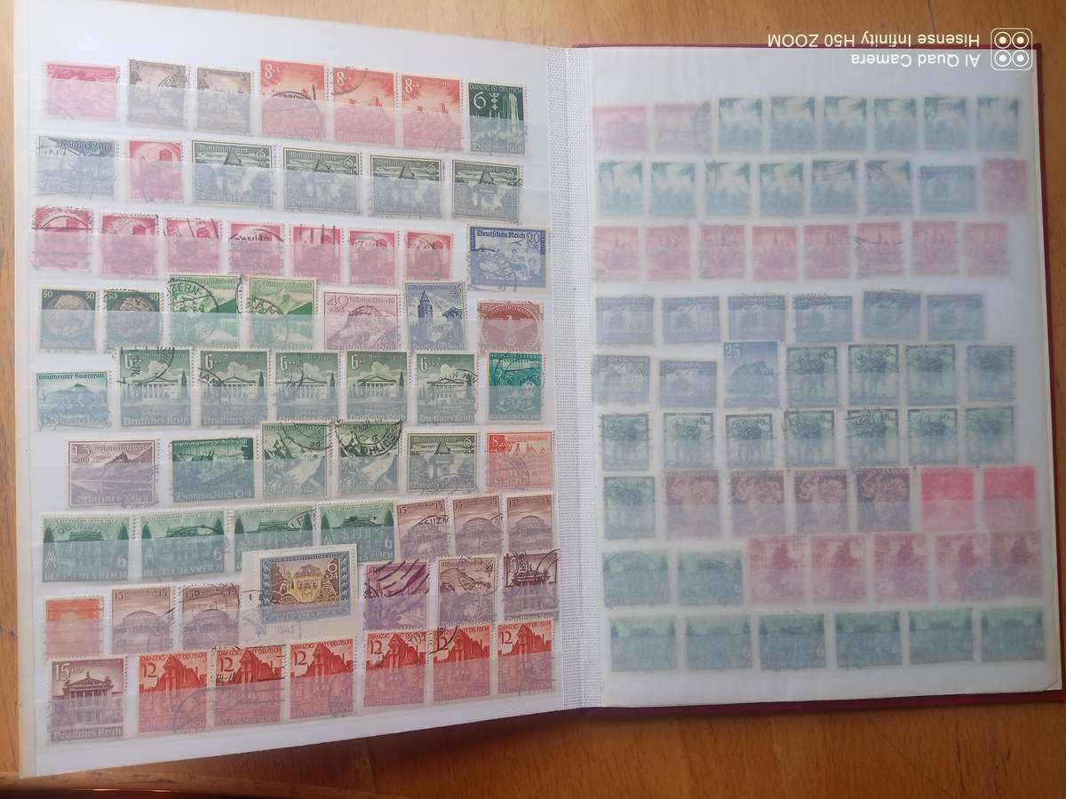 Deutsches Reich - 8 page stock book and exstras not in stock book.