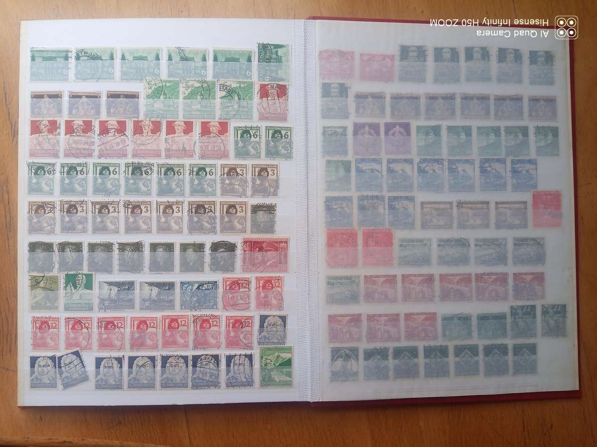 Deutsches Reich - 8 page stock book and exstras not in stock book.
