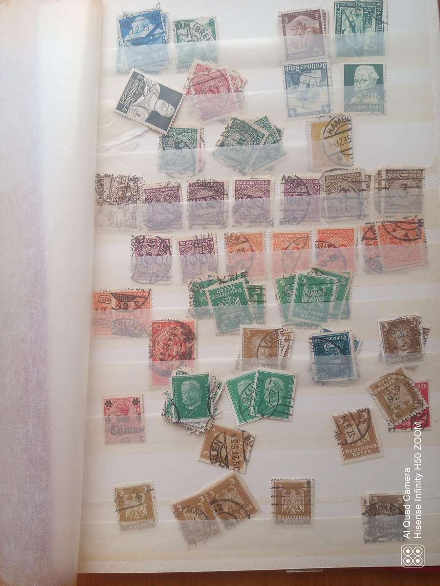 Deutsches Reich - 8 page stock book and exstras not in stock book.