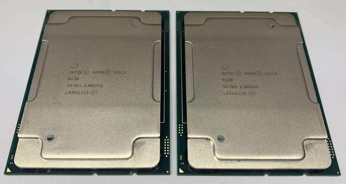 Intel Xeon Gold 6138 20 Core Server CPU PAIR