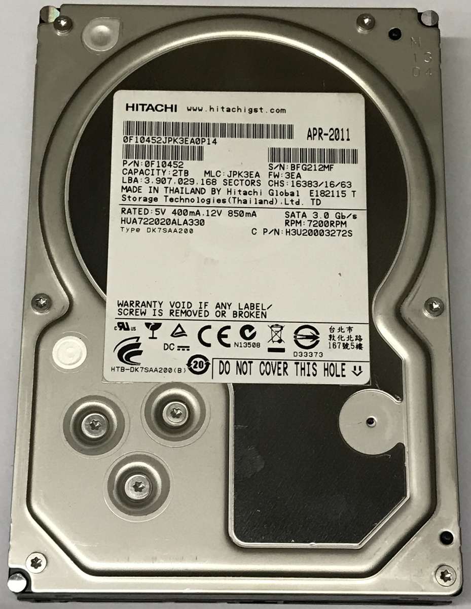 2TB Hitachi Ultrastar A7K2000 Series 3.5" Enterprise SATA Hard Drive 7200 RPM