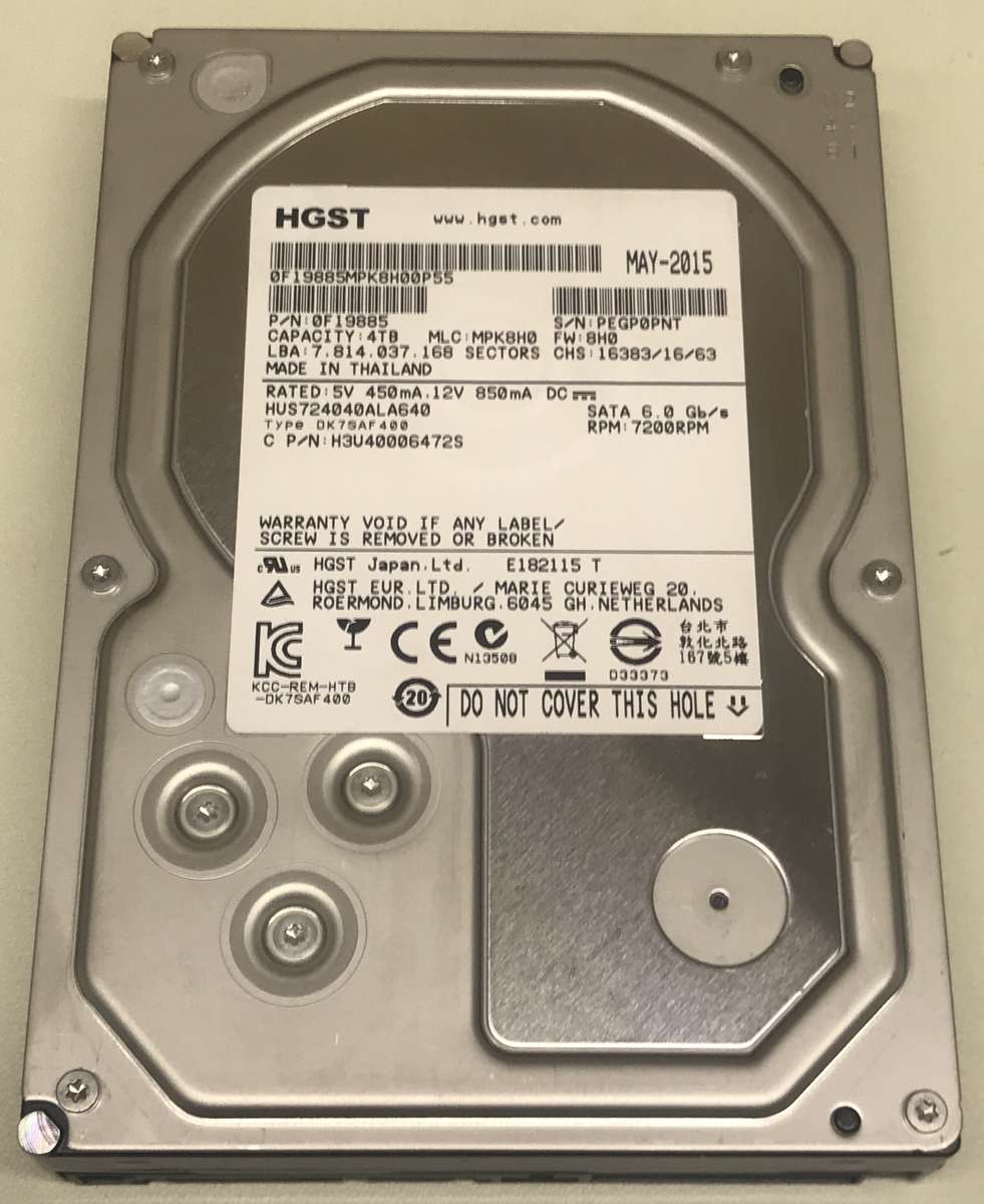 4TB Hitachi Ultrastar A7K4000 Series 3.5" Enterprise SATA Hard Drive 7200 RPM