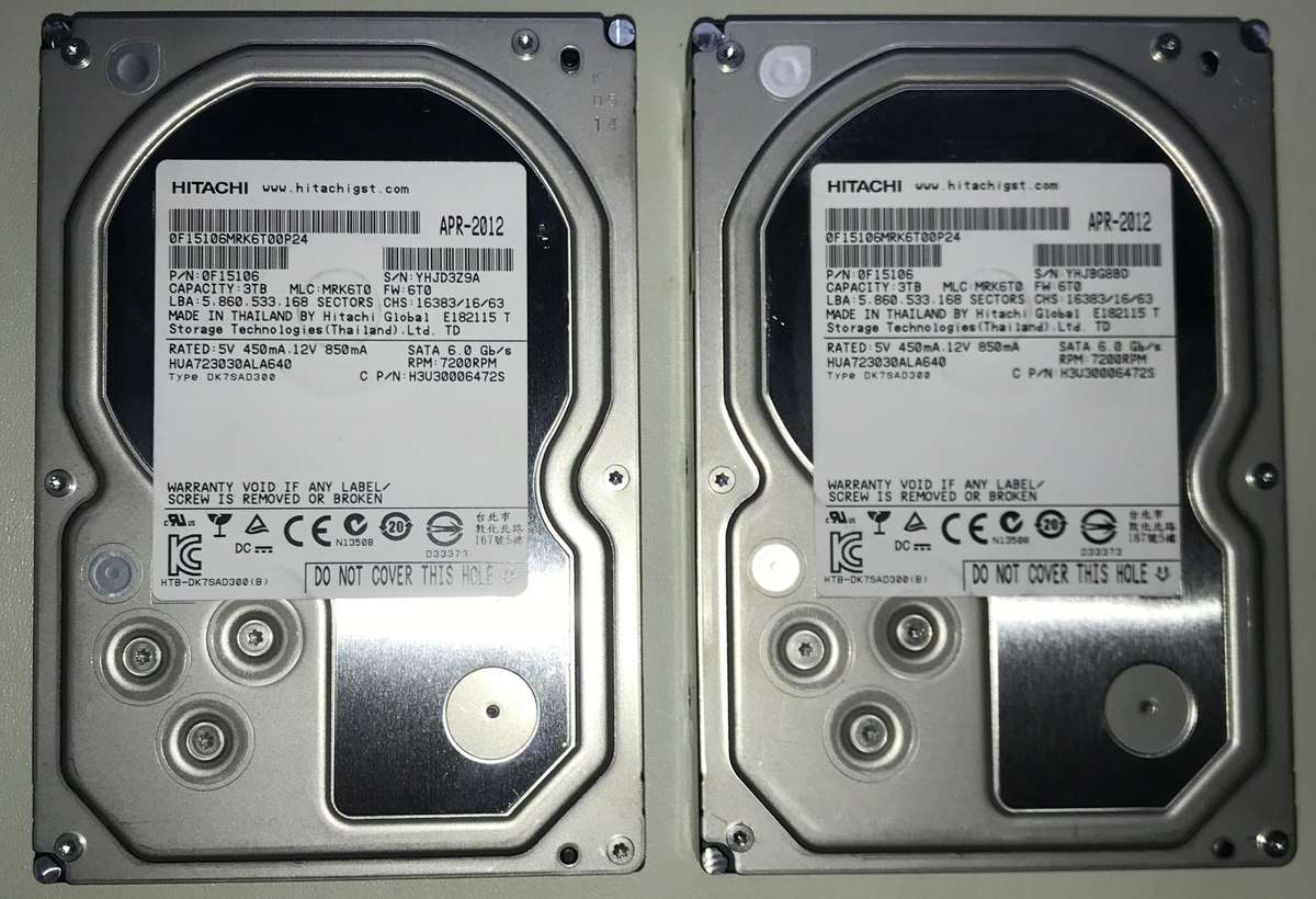 3TB SATA Hitachi Ultrastar 7K3000 Series 3.5" Enterprise Hard Drive 7200 RPM