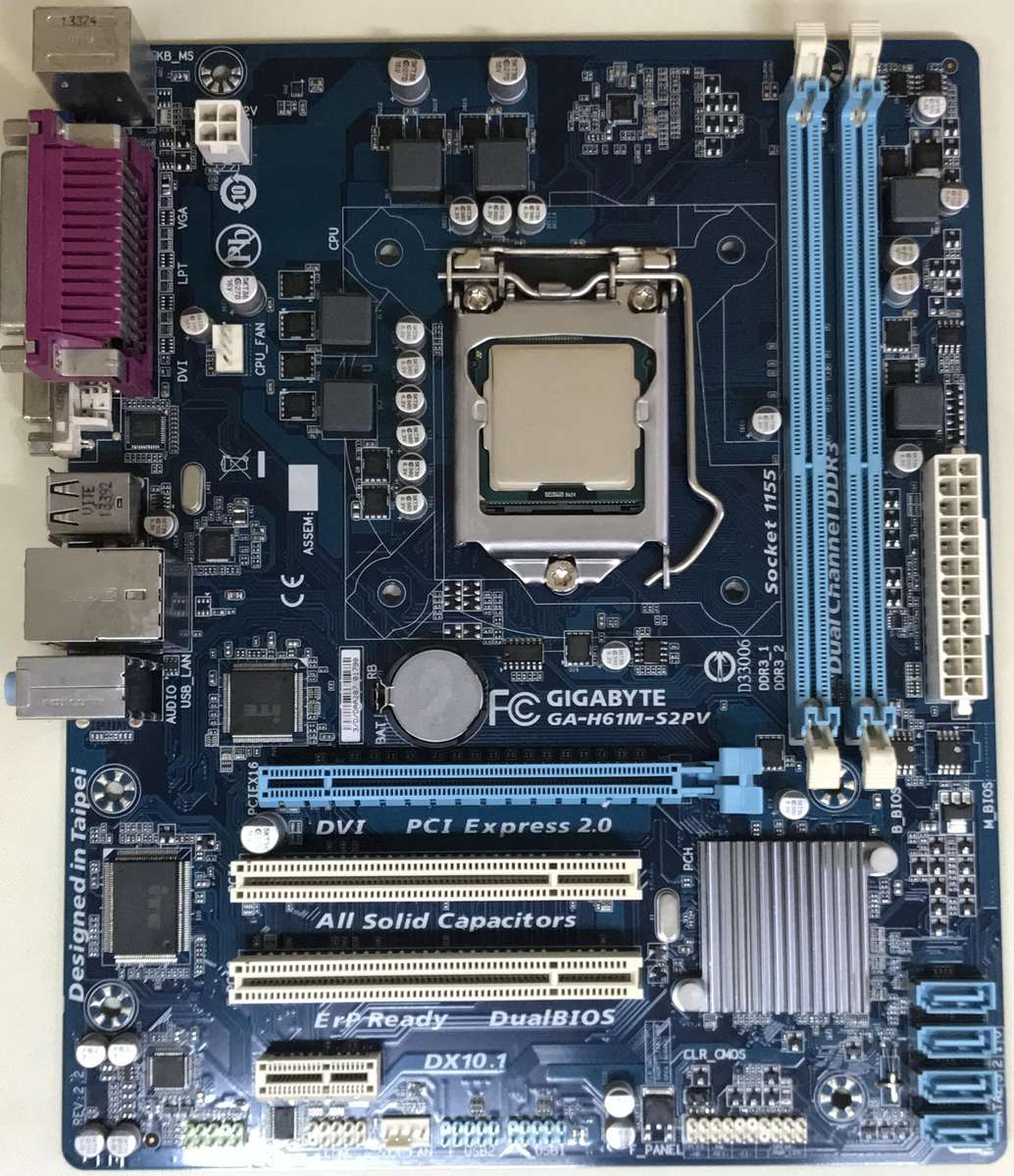 Gigabyte GA-H61M-S2PV Motherboard, CPU And Memory Combo