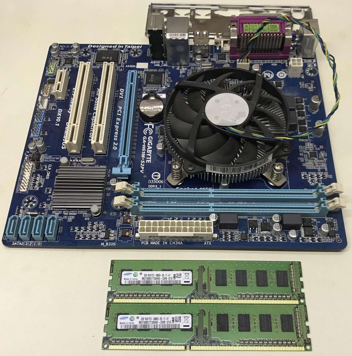 Gigabyte GA-H61M-S2PV Motherboard, CPU And Memory Combo