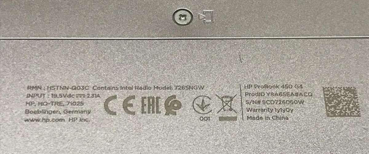 HP ProBook 450 G4 READ CAREFULLY