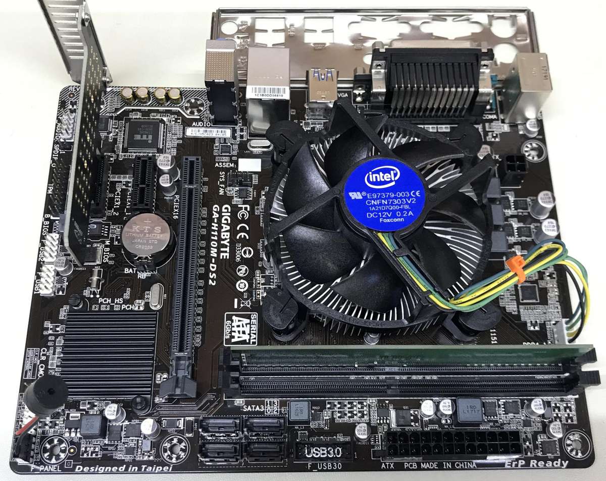 Gigabyte GA-H110M-DS2 Motherboard, CPU And Memory Combo