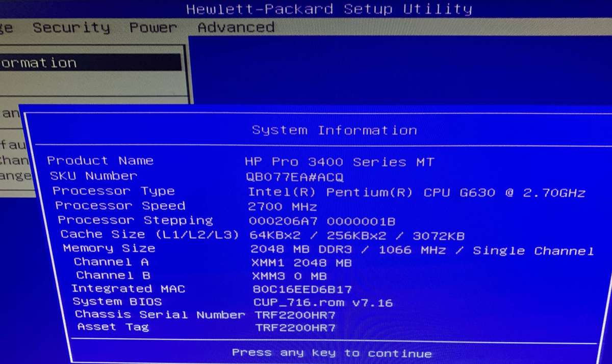 HP Motherboard CPU and Memory Bundle