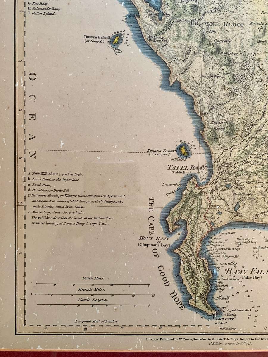 Antique Map of The Dutch Colony of the Cape of Good Hope 1795