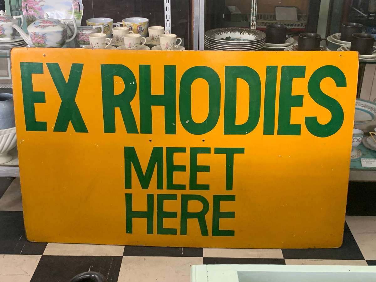 Large Painted Sign EX RHODIES MEET HERE