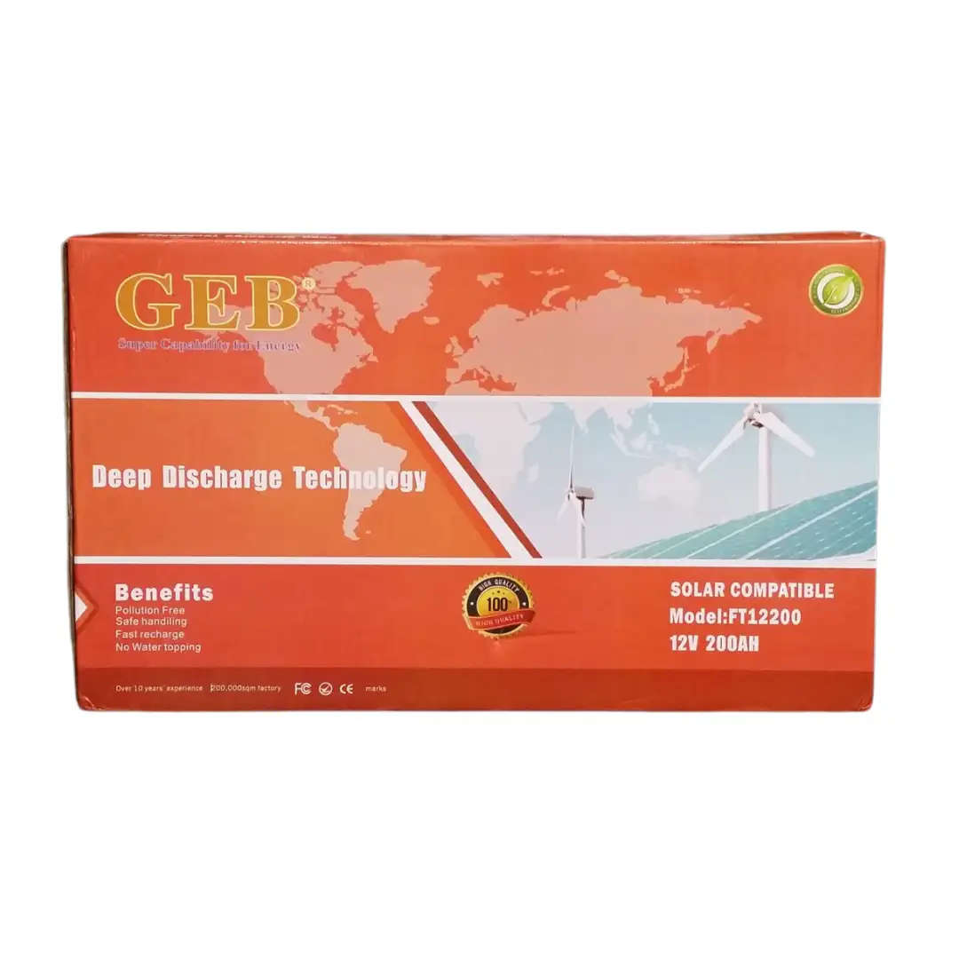 FT12200 Deep Cycle 12V 200AH Gel Slimline Battery - GEB
