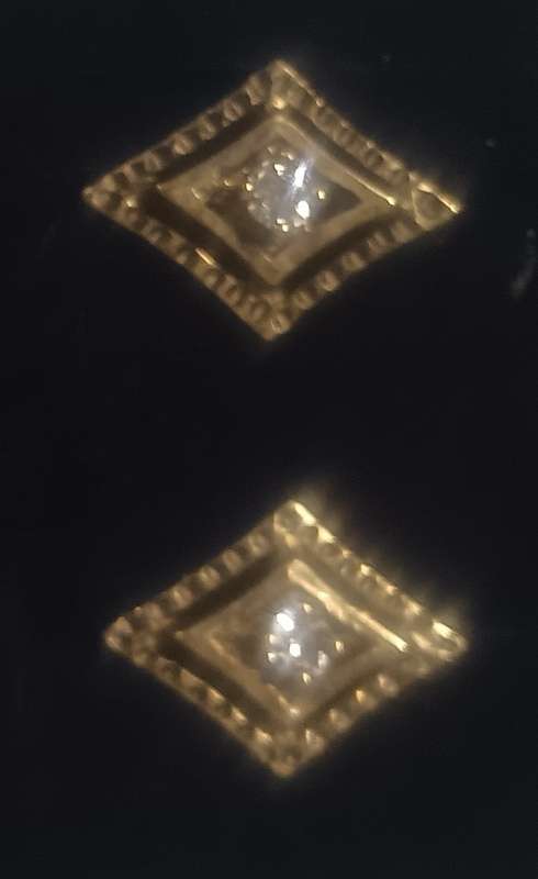 9KT GOLD AND DIAMOND EARRINGS 9X12MM 1.5G