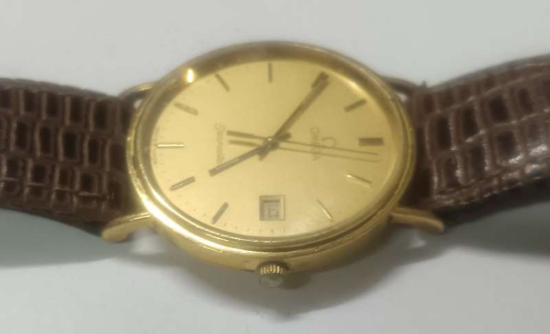 OMEGA 1430 SEAMASTER 18K GOLD QUARTZ MENS WATCH EXCELLENT WORKING ORDER