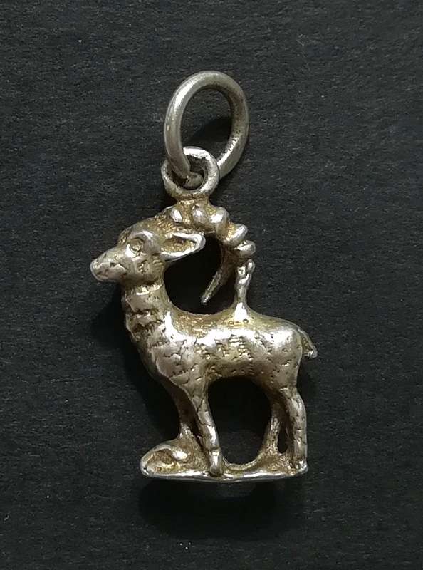 STERLING SILVER SHAPE RAM CHARM 10X16MM