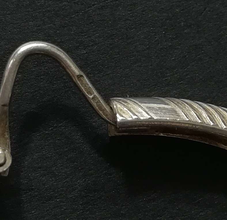 STERLING SILVER *218 AR* LARGE HOOP EARRINGS 5X45MM 11.4 GRAMS