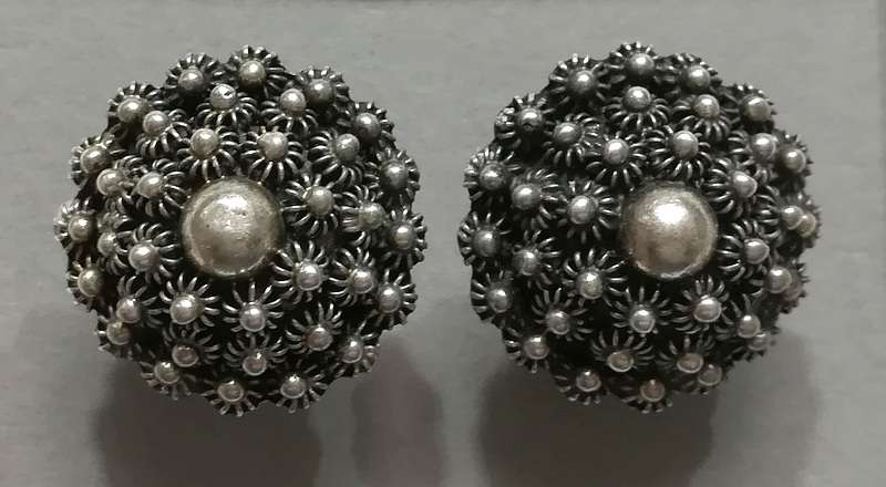 STERLING SILVER HECHOEN MEXICO EARRINGS 22MM 12 GRAMS