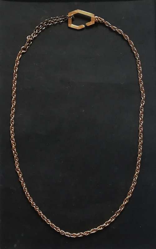 1/20 12K GOLD FILLED-MAKER *MANDLEIGH* NECK OR POCKET WATCH CHAIN 480MM + 100MM