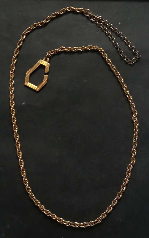1/20 12K GOLD FILLED-MAKER *MANDLEIGH* NECK OR POCKET WATCH CHAIN 480MM + 100MM