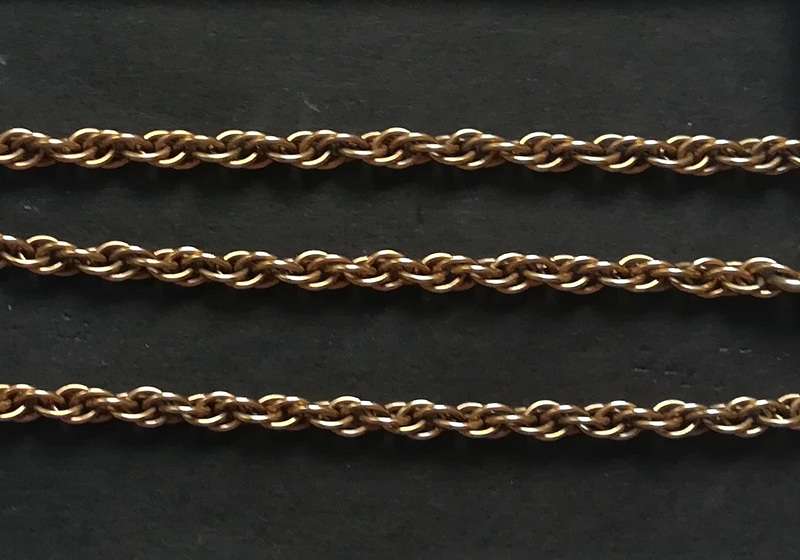 1/20 12K GOLD FILLED-MAKER *MANDLEIGH* NECK OR POCKET WATCH CHAIN 480MM + 100MM