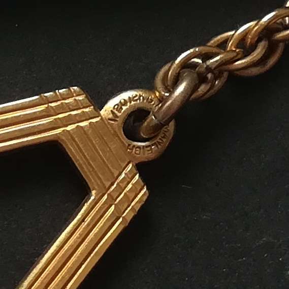 1/20 12K GOLD FILLED-MAKER *MANDLEIGH* NECK OR POCKET WATCH CHAIN 480MM + 100MM