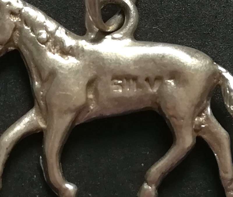 STERLING SILVER CHARM/PENDANT *HORSE* 15X20MM 1.9 GRAMS