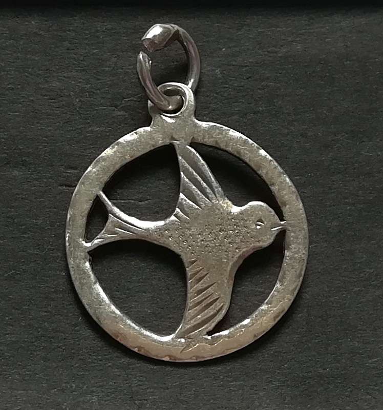 STERLING SILVER CHARM *DOVE* 20X20MM 1.8 GRAMS