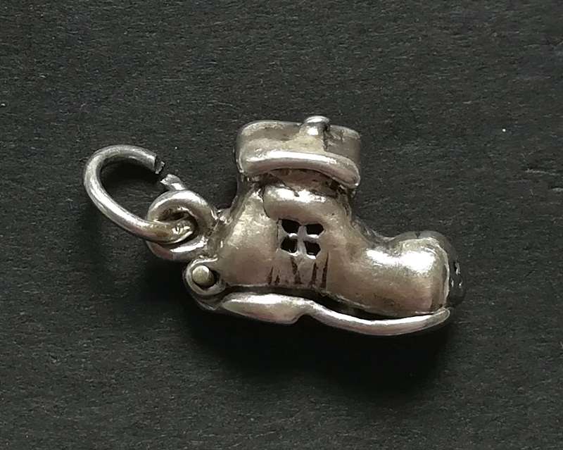 STERLING SILVER CHARM *BOOT HOUSE* 12X15MM 2.8 GRAMS