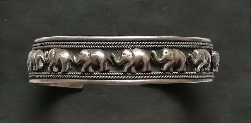 STERLING SILVER *ELEPHANTS* FIT 220MM WIDTH 17MM 39.2 GRAMS
