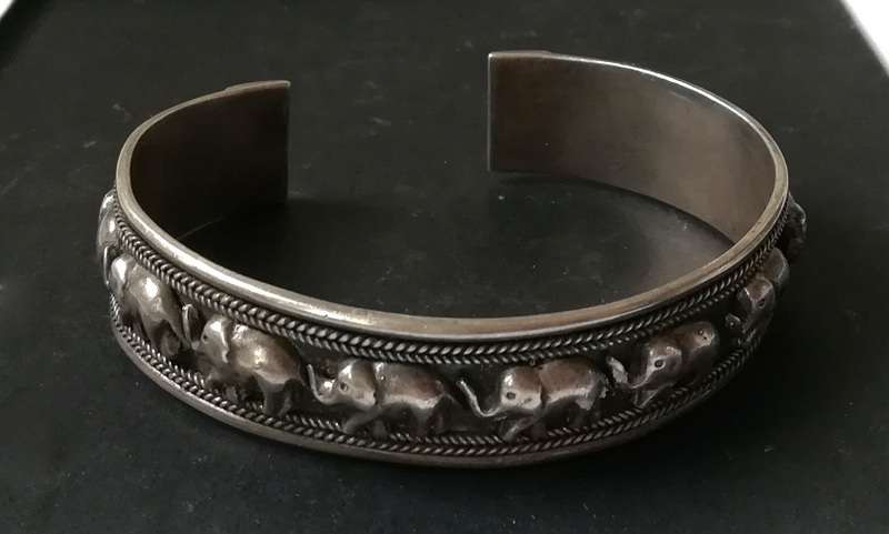 STERLING SILVER *ELEPHANTS* FIT 220MM WIDTH 17MM 39.2 GRAMS