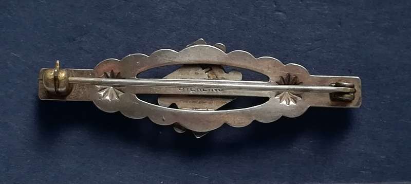 STERLING SILVER + TURQUOISE  BROOCH 15X45MM