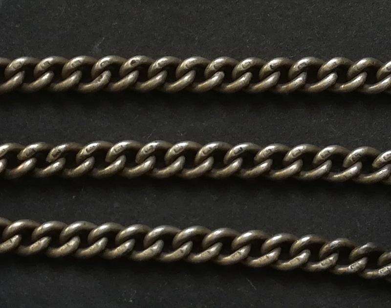 STERLING SILVER FOB CHAIN *ALL LINKS MARKED* 400MM 23 GRAMS