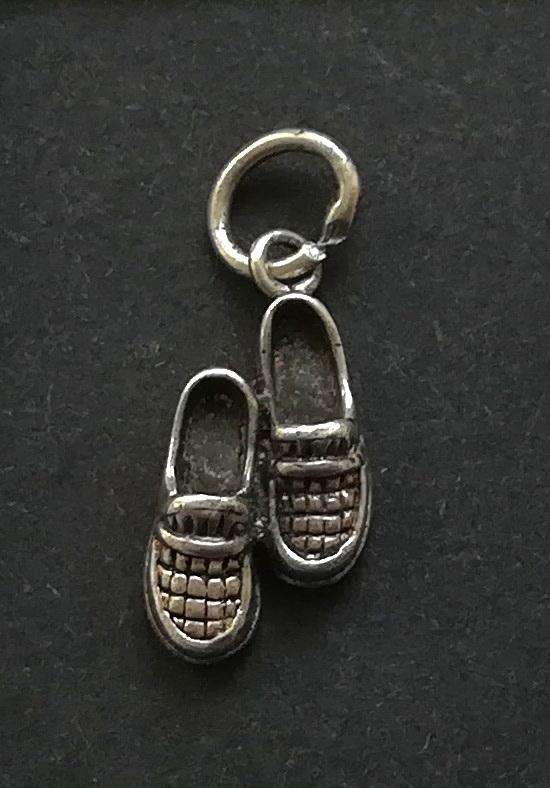 STERLING SILVER CHARM PAIR SHOES 8X15MM