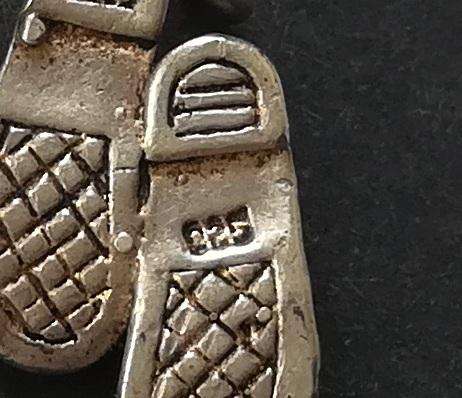 STERLING SILVER CHARM PAIR SHOES 8X15MM