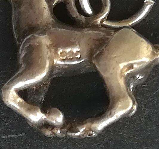 STERLING SILVER CHARMHORSE 14X18MM