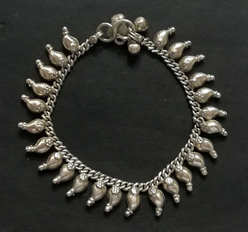 INDIAN SILVER BRACELET 170X12MM 14 GRAMS