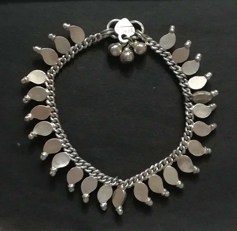 INDIAN SILVER BRACELET 170X12MM 14 GRAMS